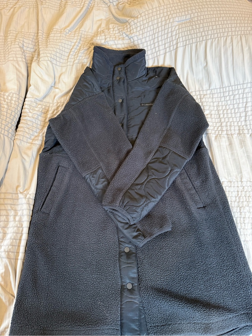 Columbia Womens Cloud Point Long Fleece Jacket Coat Winter Black Size Large - Picture 6 of 7